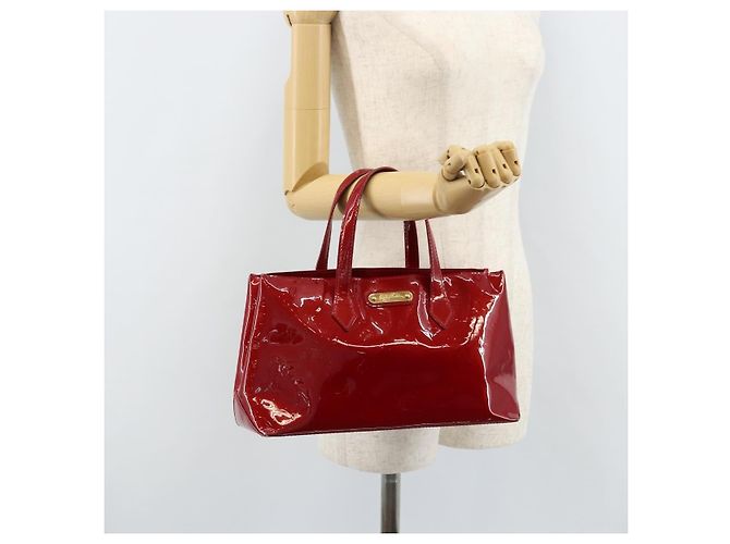 LOUIS VUITTON Borsa Wilshire PM Monogram Vernis Pomme D'amour M93642 Auth 172117 Rosso - vista 23