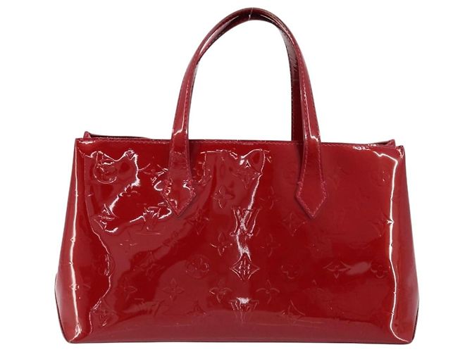 LOUIS VUITTON Borsa Wilshire PM Monogram Vernis Pomme D'amour M93642 Auth 172117 Rosso - vista 3