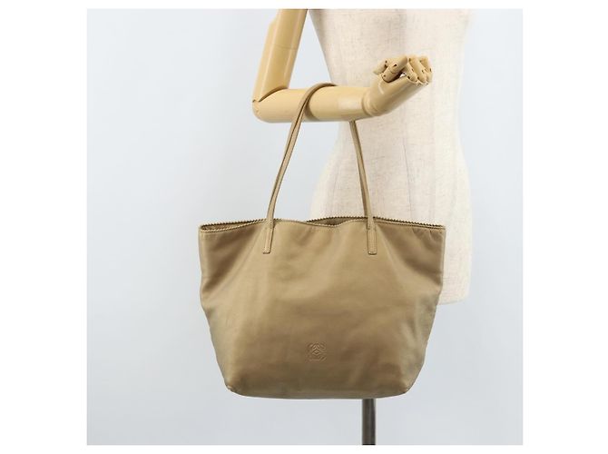 Borsa Tote LOEWE in pelle dorata Auth ep13539 - vista 21