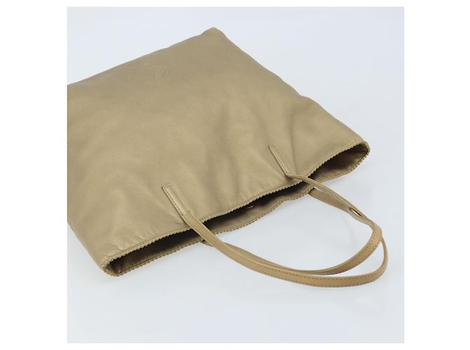 Borsa Tote LOEWE in pelle dorata Auth ep13539 - vista 6