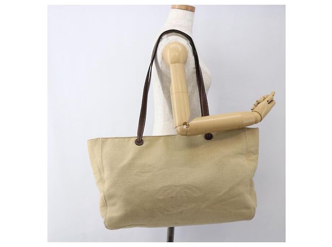 Borsa Tote CHANEL in tela beige oro CC Auth bs33123 D'oro - vista 23