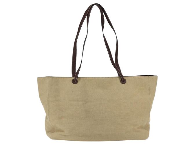 Borsa Tote CHANEL in tela beige oro CC Auth bs33123 D'oro - vista 3