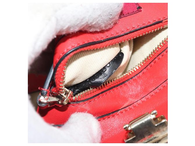 VALENTINO Borsa a mano Rock studs in pelle 2 in 1 Rossa Oro Auth BA10808 Rosso D'oro - vista 12