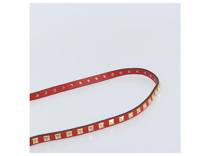 VALENTINO Borsa a mano Rock studs in pelle 2 in 1 Rossa Oro Auth BA10808 Rosso D'oro - vista 14
