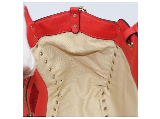 VALENTINO Borsa a mano Rock studs in pelle 2 in 1 Rossa Oro Auth BA10808 Rosso D'oro - vista 21