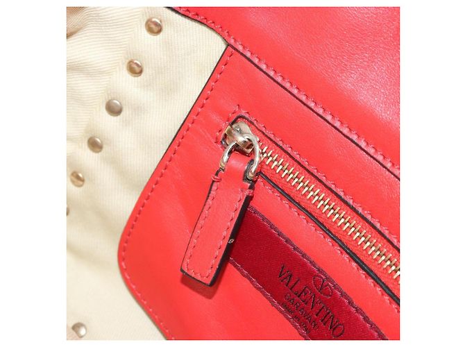 VALENTINO Borsa a mano Rock studs in pelle 2 in 1 Rossa Oro Auth BA10808 Rosso D'oro - vista 23