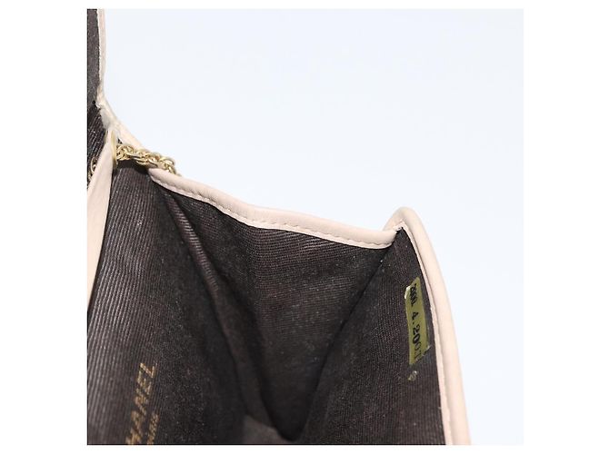 CHANEL Borsa a Spalla Matelassé in Pelle di Agnello Beige Oro CC Auth bs33475 D'oro - vista 19
