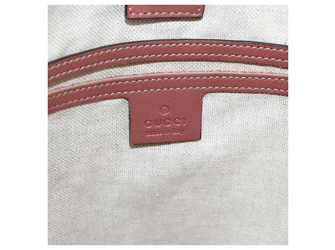 Gucci Borsa Tote GG Supreme in PVC Beige Oro 197953 Auth kk637 D'oro - vista 14