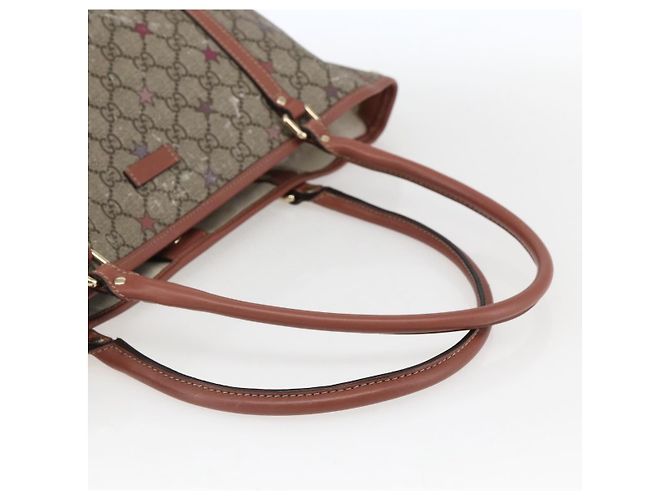 Gucci Borsa Tote GG Supreme in PVC Beige Oro 197953 Auth kk637 D'oro - vista 7