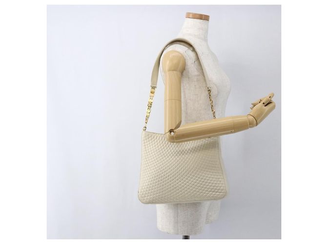 BALLY Borsa a Spalla in Pelle Avorio Oro Auth 173507 D'oro Crudo - vista 22