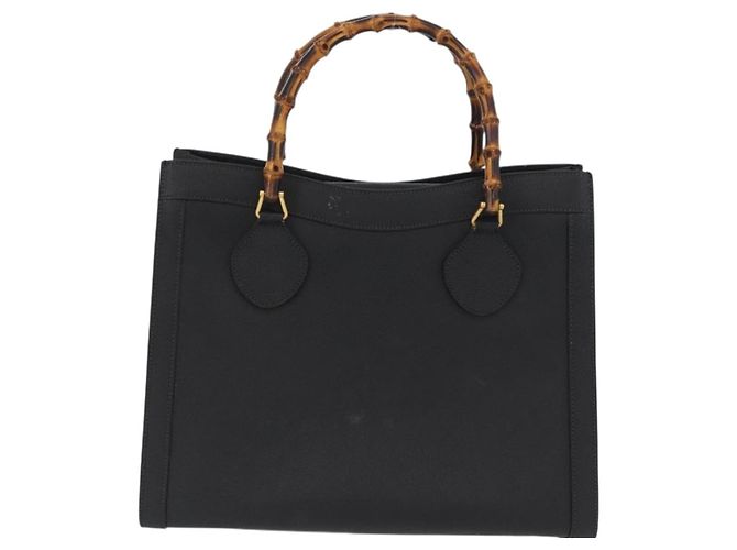 Borsa Tote in Pelle Gucci Bamboo Nera Oro 002 0260 2615 Auth 172302 Nero D'oro - vista 3