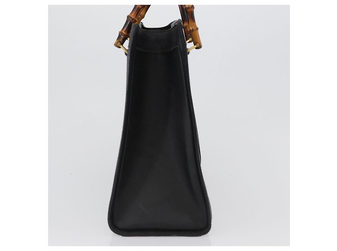 Borsa Tote in Pelle Gucci Bamboo Nera Oro 002 0260 2615 Auth 172302 Nero D'oro - vista 5