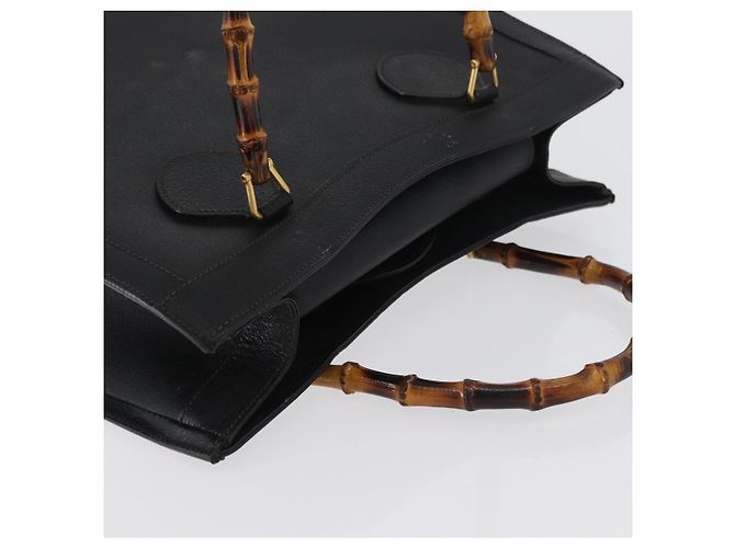 Borsa Tote in Pelle Gucci Bamboo Nera Oro 002 0260 2615 Auth 172302 Nero D'oro - vista 6