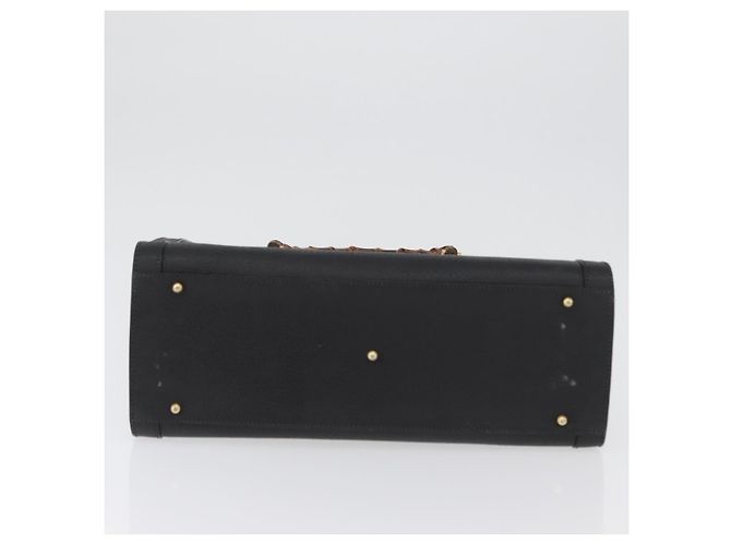 Borsa Tote in Pelle Gucci Bamboo Nera Oro 002 0260 2615 Auth 172302 Nero D'oro - vista 9