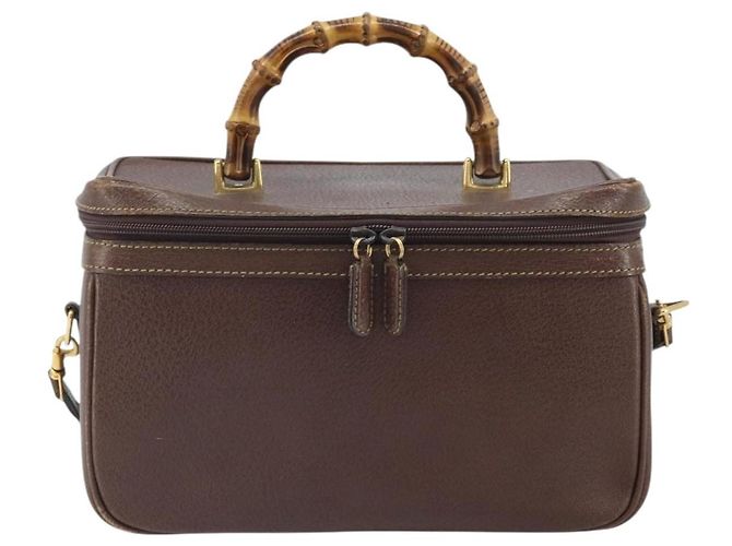 Borsa a mano in pelle GUCCI Bamboo 2way Marrone Oro 013 122 2491 Auth 170509A D'oro - vista 2