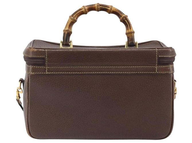 Borsa a mano in pelle GUCCI Bamboo 2way Marrone Oro 013 122 2491 Auth 170509A D'oro - vista 3