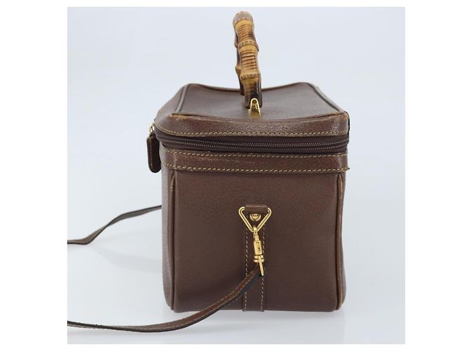Borsa a mano in pelle GUCCI Bamboo 2way Marrone Oro 013 122 2491 Auth 170509A D'oro - vista 4