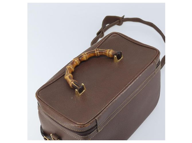 Borsa a mano in pelle GUCCI Bamboo 2way Marrone Oro 013 122 2491 Auth 170509A D'oro - vista 6