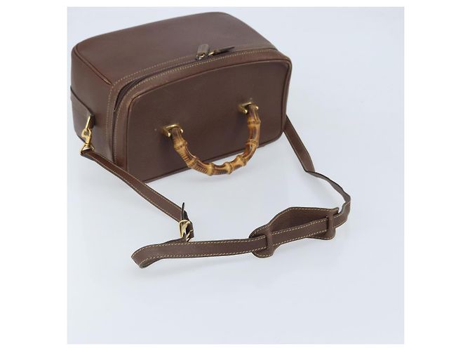 Borsa a mano in pelle GUCCI Bamboo 2way Marrone Oro 013 122 2491 Auth 170509A D'oro - vista 9