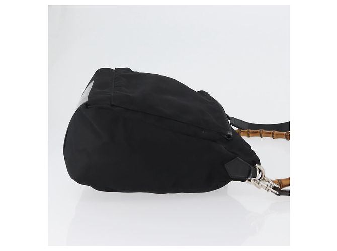 Borsa a Spalla GUCCI Bamboo Nylon 2way Nero Argento 000 2404 0509 Auth bs33431 - vista 4