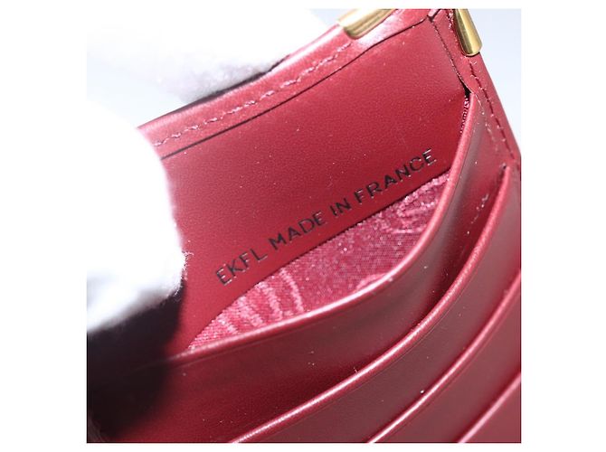 CARTIER Must Line Cartera Larga de Cuero Burdeos Oro Auth am10805V Dorado - vista 19
