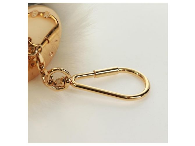 LLAVERO V DE PIEL LOUIS VUITTON BLANCO ORO M67369 LV Auth 173275M - vista 6