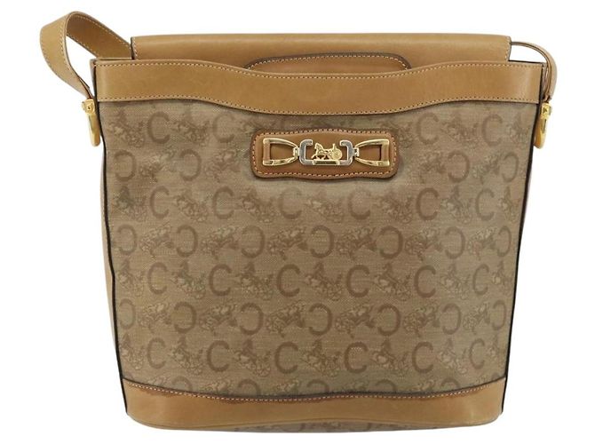 Céline Borsa a Spalla Celine C Sulky PVC Beige Oro Auth ep13573 D'oro - vista 2