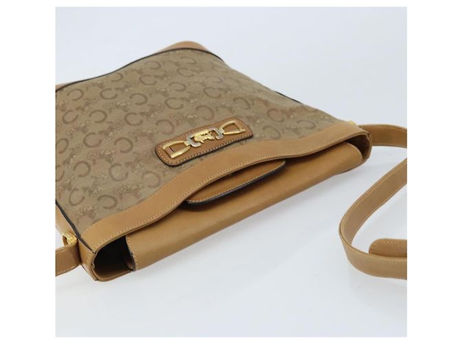 Céline Borsa a Spalla Celine C Sulky PVC Beige Oro Auth ep13573 D'oro - vista 6