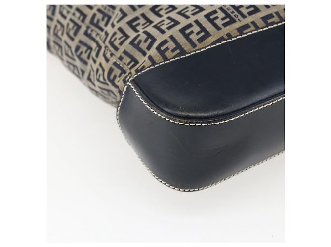FENDI Zucchino Canvas Tote Bag Navy Silber Authentisch 173614 Marineblau - Ansicht 11