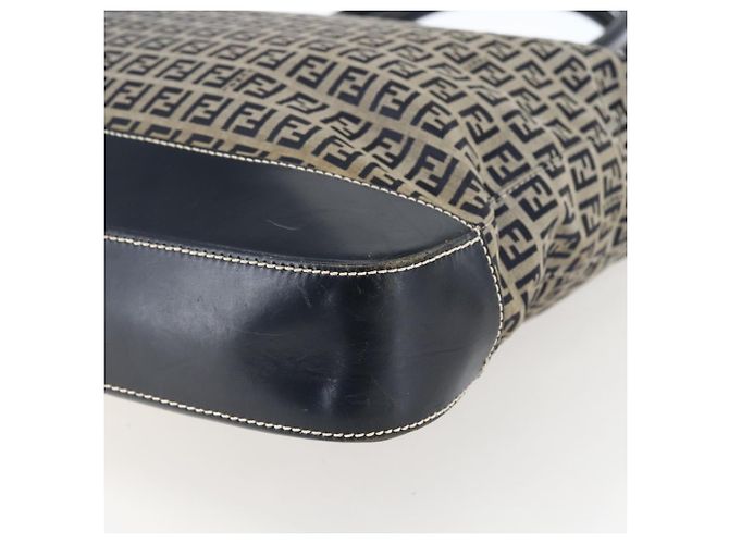 FENDI Zucchino Canvas Tote Bag Navy Silber Authentisch 173614 Marineblau - Ansicht 12