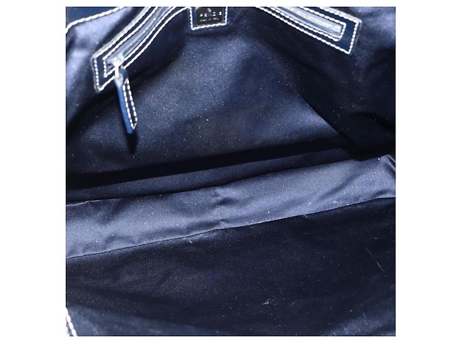 FENDI Zucchino Canvas Tote Bag Navy Silber Authentisch 173614 Marineblau - Ansicht 15