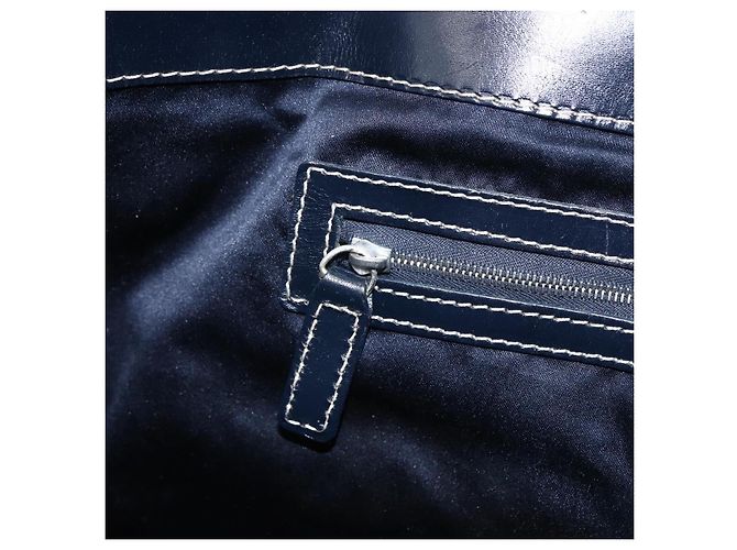 FENDI Zucchino Canvas Tote Bag Navy Silber Authentisch 173614 Marineblau - Ansicht 18