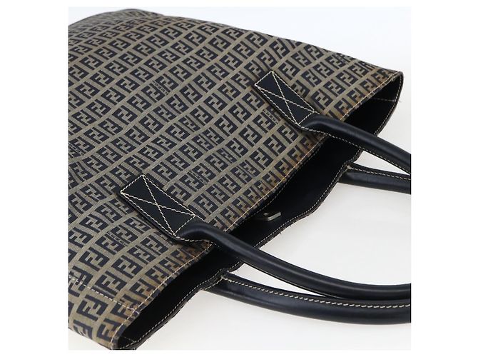 FENDI Zucchino Canvas Tote Bag Navy Silber Authentisch 173614 Marineblau - Ansicht 6