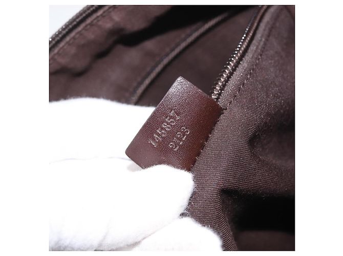 Borsa a Spalla GG Canvas Gucci Beige Argento 145857 Auth ep13417 - vista 21
