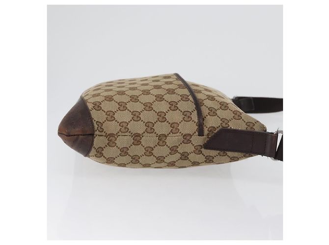 Borsa a Spalla GG Canvas Gucci Beige Argento 145857 Auth ep13417 - vista 4