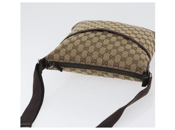 Borsa a Spalla GG Canvas Gucci Beige Argento 145857 Auth ep13417 - vista 6