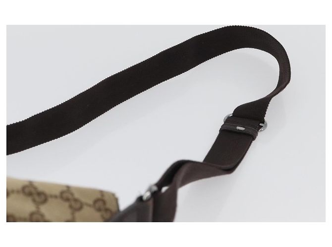 Borsa a Spalla GG Canvas Gucci Beige Argento 145857 Auth ep13417 - vista 8