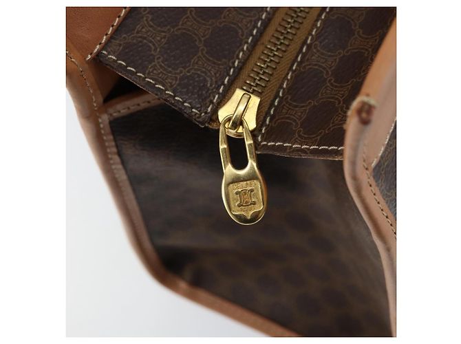 Céline Borsa a mano in tela Macadam CELINE in pelle PVC marrone oro Auth am10820V D'oro - vista 14