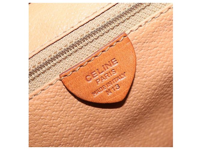 Céline Borsa a mano in tela Macadam CELINE in pelle PVC marrone oro Auth am10820V D'oro - vista 15