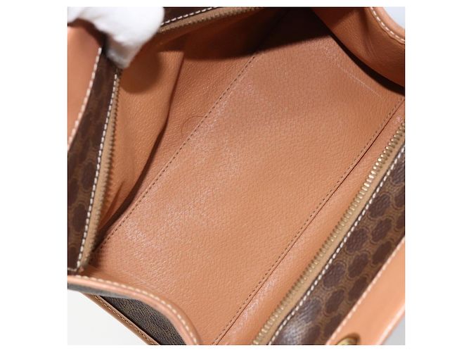 Céline Borsa a mano in tela Macadam CELINE in pelle PVC marrone oro Auth am10820V D'oro - vista 16