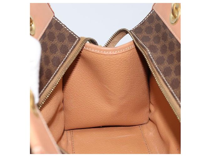 Céline Borsa a mano in tela Macadam CELINE in pelle PVC marrone oro Auth am10820V D'oro - vista 17