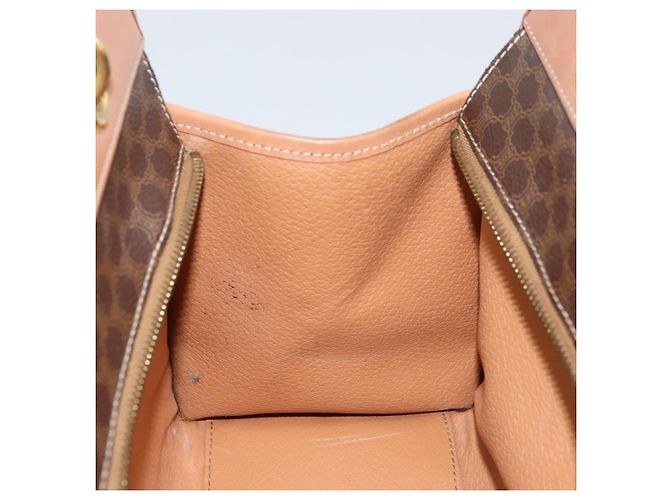 Céline Borsa a mano in tela Macadam CELINE in pelle PVC marrone oro Auth am10820V D'oro - vista 18