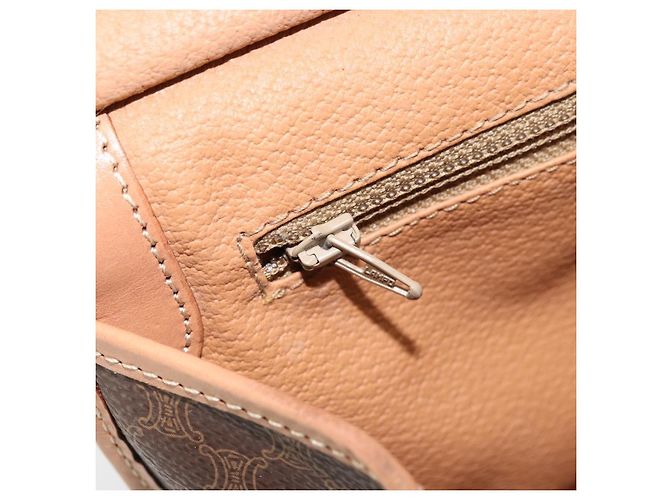 Céline Borsa a mano in tela Macadam CELINE in pelle PVC marrone oro Auth am10820V D'oro - vista 19