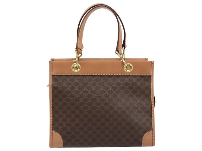 Céline Borsa a mano in tela Macadam CELINE in pelle PVC marrone oro Auth am10820V D'oro - vista 2