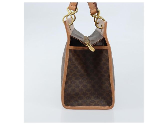 Céline Borsa a mano in tela Macadam CELINE in pelle PVC marrone oro Auth am10820V D'oro - vista 4