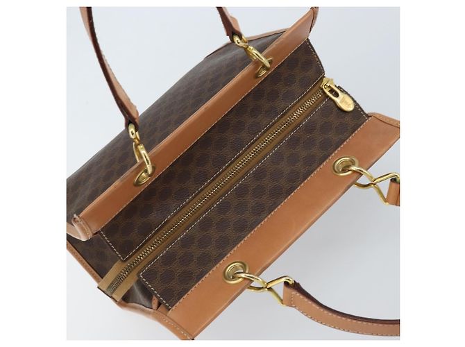 Céline Borsa a mano in tela Macadam CELINE in pelle PVC marrone oro Auth am10820V D'oro - vista 6