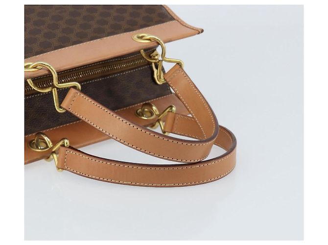 Céline Borsa a mano in tela Macadam CELINE in pelle PVC marrone oro Auth am10820V D'oro - vista 7