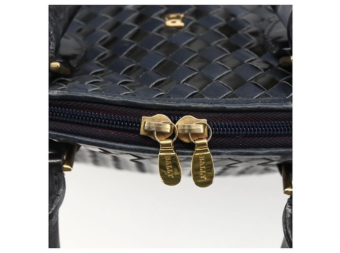 BALLY Borsa a mano in pelle nera e oro Auth 166850 Nero D'oro - vista 14