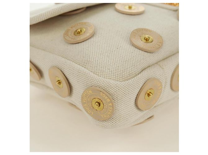 LOUIS VUITTON Borsa Panama Tinkerbell a Pois in Tela Bianca M95407 Auth ti3650SM Bianco - vista 10