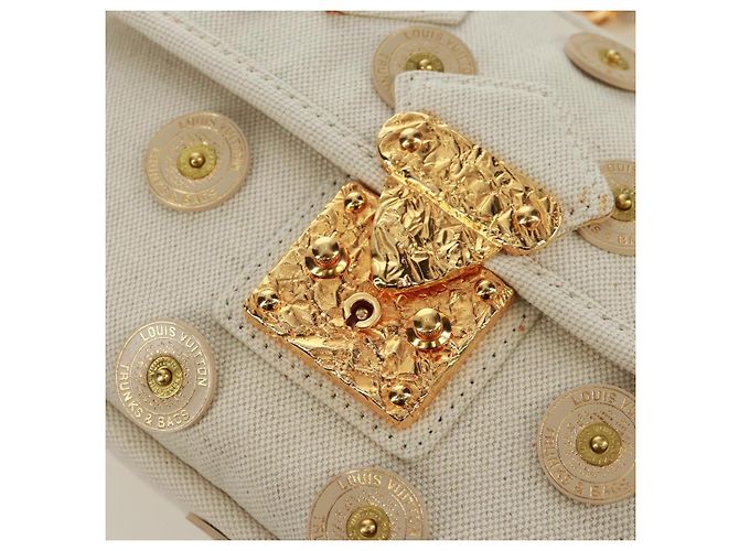 LOUIS VUITTON Borsa Panama Tinkerbell a Pois in Tela Bianca M95407 Auth ti3650SM Bianco - vista 14